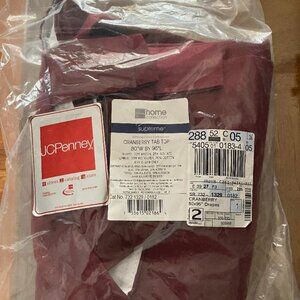 1 - JCP Cranberry Tab Top Curtain  - NEW  in original packaging - 80 W x 95L
